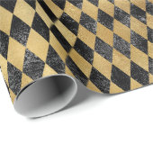 金ゴールド黒ひし形  ラッピングペーパー (ロールコーナー)