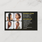 金ゴールド黒アフリカ編組サロンヘアブレイダー 名刺 (裏面)