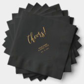 金ゴールド黒エレガントクラシックパーソナライズされたパーティー 箔ナプキン (インサイチュ (積み重ね))