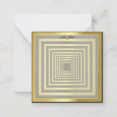 金ゴールド黒エレガント二乗3d効果 ノートカード (裏面)