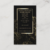 金ゴールド黒スタイリッシュ毛サロン 名刺 (裏面)