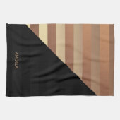 金ゴールド黒ストライプ色 キッチンタオル (横)