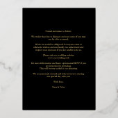 金ゴールド黒ファンシーコラージュ3枚の写真結婚カップル 箔招待状 (裏面)