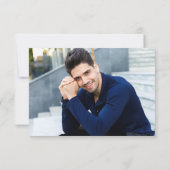 金ゴールド黒モダン卒業写真 サンキューカード (裏面)