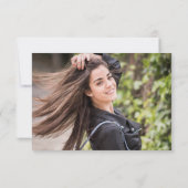 金ゴールド黒モダン卒業写真 サンキューカード (裏面)