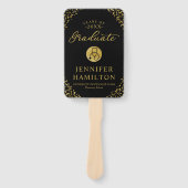 金ゴールド黒写真医療看護学校卒業 ハンドファン (正面)