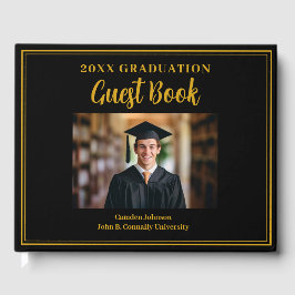 金ゴールド黒写真卒業フォーマル会 ゲストブック