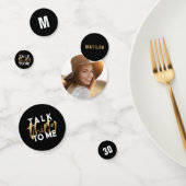 金ゴールド黒写真30歳の誕生日パーティーモダンデコル コンフェッティ (グループ)