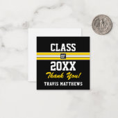 金ゴールド黒卒業カスタムおめでとうN ノートカード (正面/裏面インサイチュ)