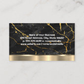 金ゴールド黒大理石の背景 |金属金ゴールド 名刺 (裏面)