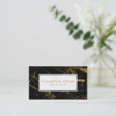 金ゴールド黒大理石メイクアップアーティスト名刺 名刺 (スタンド正面)