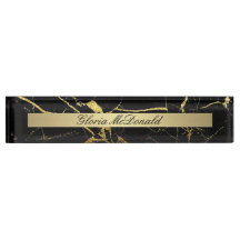 金ゴールド黒大理石銘板