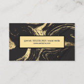 金ゴールド黒大理石 |抽象芸術 名刺 (裏面)