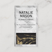 金ゴールド黒大理石 |白大理石フレーム 名刺 (裏面)