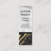 金ゴールド黒大理石 | 白大理石彫刻モノグラム スキニー名刺 (裏面)