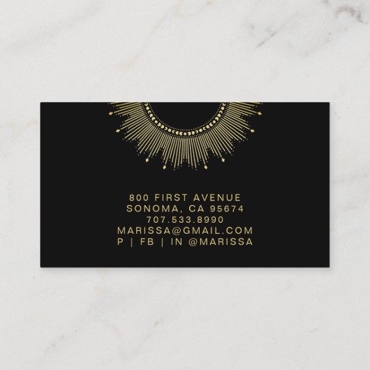 金ゴールド黒天体エネルギー治療器 名刺 (裏面)