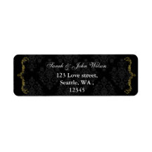 金ゴールド黒差出人住所ラベル