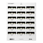 金ゴールド黒差出人住所ラベル ラベル (フルシート)