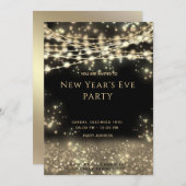 金ゴールド黒弦ライト大晦日 招待状 (正面/裏面)