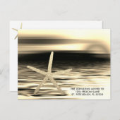 金ゴールド黒日没ヒトデがフロリダに移った 案内ポストカード (正面/裏面)