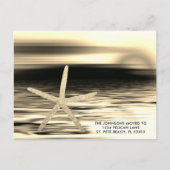 金ゴールド黒日没ヒトデがフロリダに移った 案内ポストカード (正面)