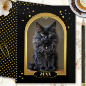 金ゴールド黒猫アールデコ プランナー手帳