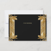 金ゴールド黒華美フローラサンキューカード サンキューカード (裏面)