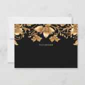 金ゴールド黒華美フローラサンキューカード サンキューカード (裏面)