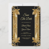 金ゴールド黒華美フローラ保存日 セーブザデート (正面)