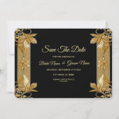 金ゴールド黒華美フローラ保存日 セーブザデート (正面)