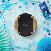 金ゴールド黒華美フローラ ペーパーボウル (パーティー)