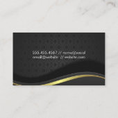 金ゴールド黒華美抽象芸術背景 名刺 (裏面)