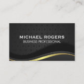 金ゴールド黒華美抽象芸術背景 名刺 (正面)