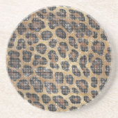 金ゴールド黒豹の動物の輝き コースター (正面)