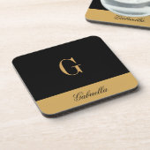 金ゴールド黒 コースター (左側)
