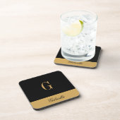 金ゴールド黒 コースター (右側)