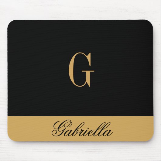 金ゴールド黒 マウスパッド (正面)
