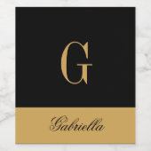 金ゴールド黒 ワインラベル (シングルラベル)