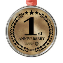 金ゴールド1周年記念ビジネスロゴクリスマス