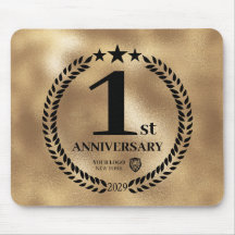 金ゴールド1周年記念ビジネスロゴ