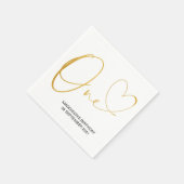 金ゴールド1歳の誕生日パーティーワンお祝いナプキンス スタンダードカクテルナプキン (角)