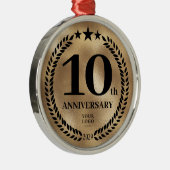 金ゴールド10周年記念ビジネスロゴクリスマス メタルオーナメント (右)