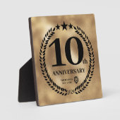 金ゴールド10周年記念ビジネスロゴ フォトプラーク (正面)