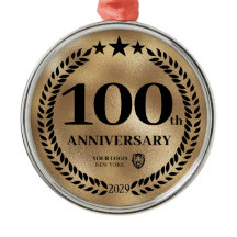 金ゴールド100周年記念ビジネスロゴクリスマス