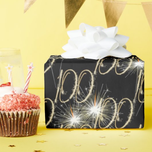 金ゴールド100誕生日 ラッピングペーパー (誕生日パーティー)