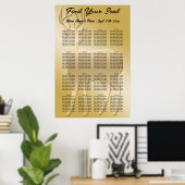 金ゴールド16テーブル座席表 ポスター (ホームオフィス)