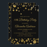 金ゴールド18th Birthday Party金ゴールド紙吹雪 招待状<br><div class="desc">金ゴールド18歳の誕生日パーティー金ゴールド紙吹雪招待状。金ゴールドとブラック18thバースデーパーティーの招待状は、18のバースデーパーティーにモダン最適である。</div>