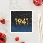 金ゴールド1941誕生年風船(星付) スタンダードカクテルナプキン (インサイチュ)
