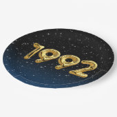 金ゴールド1992誕生年バルーン星紙プレート ペーパープレート (アングル)