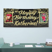 金ゴールド2の写真のハッピーバースデーのパーティー 横断幕 (トレードショー)